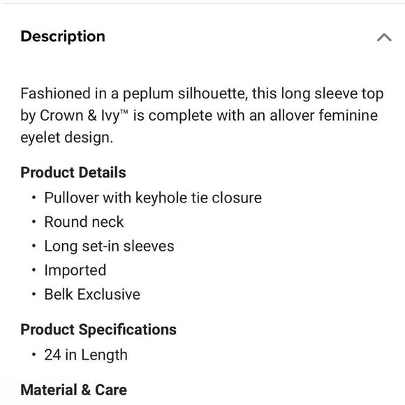 NWT Crown & Ivy Navy cotton
lace top, size S - Picture 13 of 13